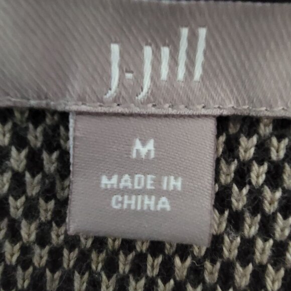 J Jill Womens Sweater Pullover Sz M 3/4 Sleeves Knit Shades Of Brown Autumn Days - Picture 3 of 12